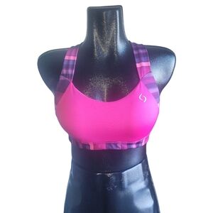 Brooks Pink and Purple Moving Comfort Sports Bra M